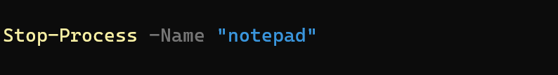 code powershell : Stop-Process -Name "notepad"
